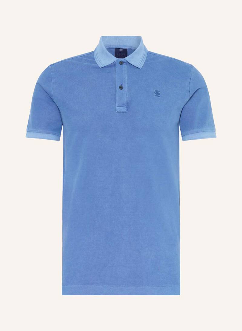 G-Star Piqué-Poloshirt Slim Fit blau von G-Star
