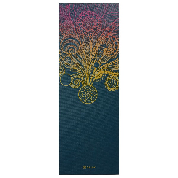 GAIAM - 4 mm Classic Printed Yoga Mat - Yogamatte Gr 61 x 173 x 0,4 cm blau von GAIAM