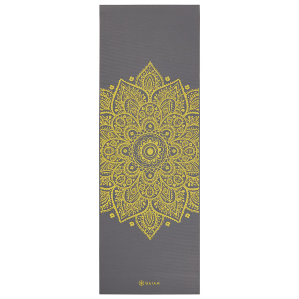 GAIAM - 6 mm Premium Printed Yoga Mat - Yogamatte Gr 61 cm x 173 cm x 0,6 cm;61 x 173 x 0,6 cm grau;oliv von GAIAM