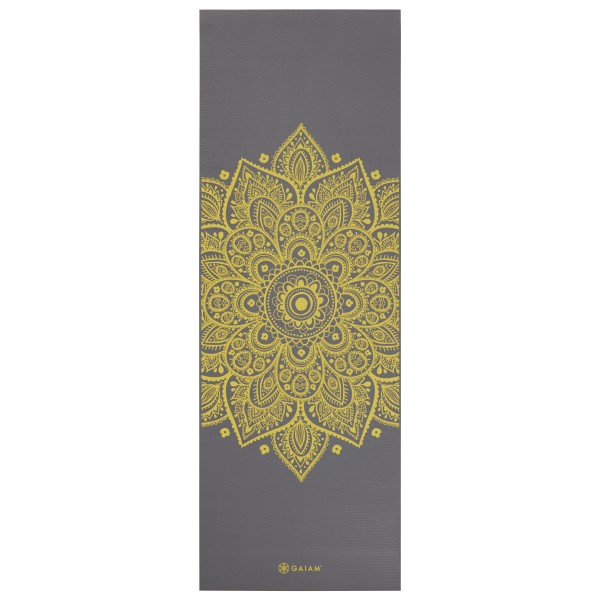 GAIAM - 6 mm Premium Printed Yoga Mat - Yogamatte Gr 61 x 173 x 0,6 cm grau von GAIAM