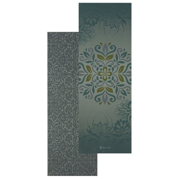 GAIAM - 6 mm Premium Reversible Yoga Mat - Yogamatte Gr 61 x 173 x 0,6 cm blau;bunt von GAIAM