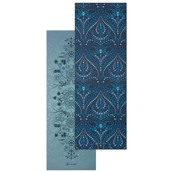 GAIAM - 6 mm Premium Reversible Yoga Mat - Yogamatte Gr 61 x 173 x 0,6 cm blau von GAIAM