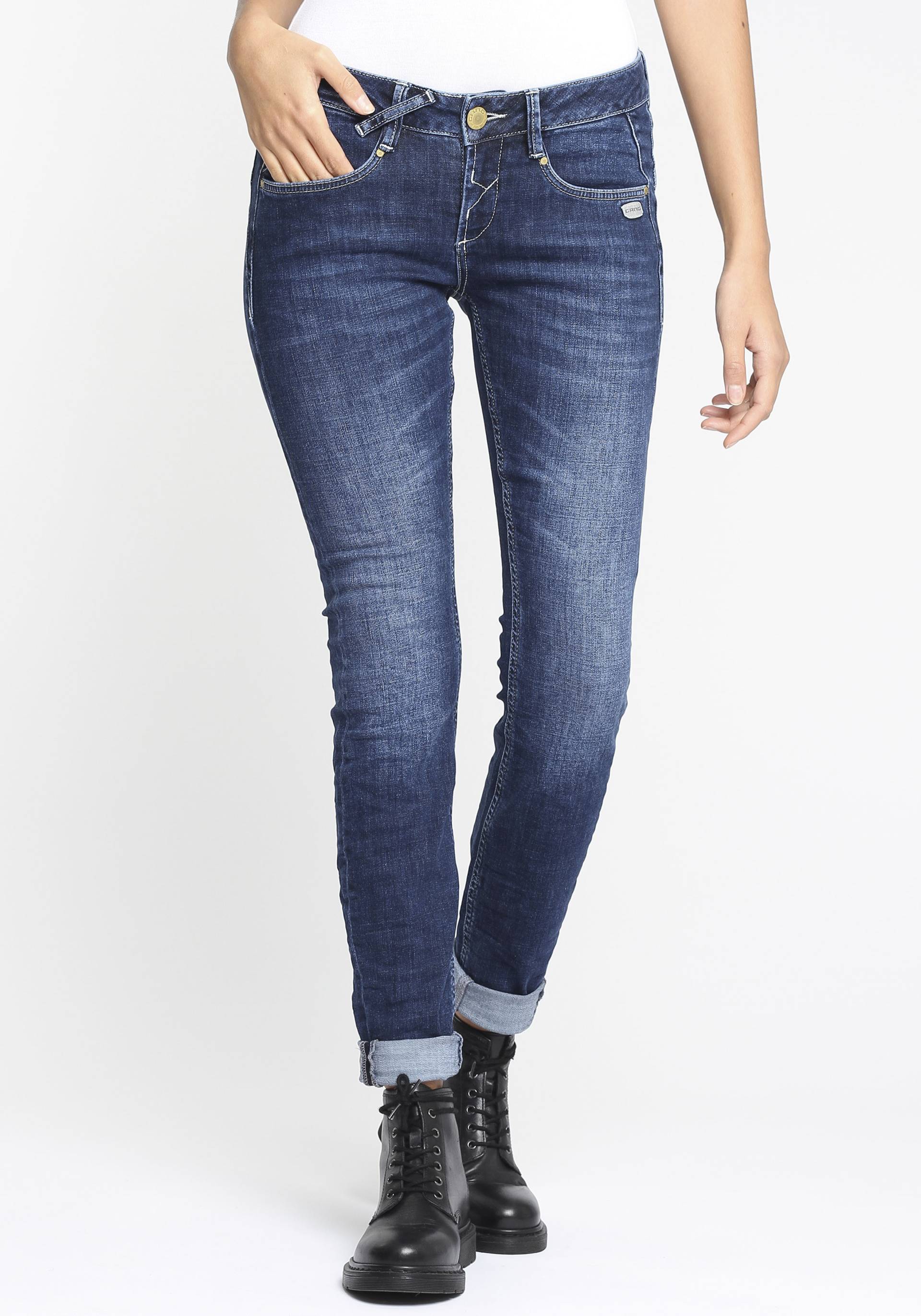 GANG Skinny-fit-Jeans »94NELE«, mit Rundpasse und seitlichen Dreieckseinsätzen f. e. tolle Silhouette GANG Skinny-fit-Jeans »94NELE«, mit Rundpasse und seitlichen Dreieckseinsätzen f. e. tolle Silhouette von GANG