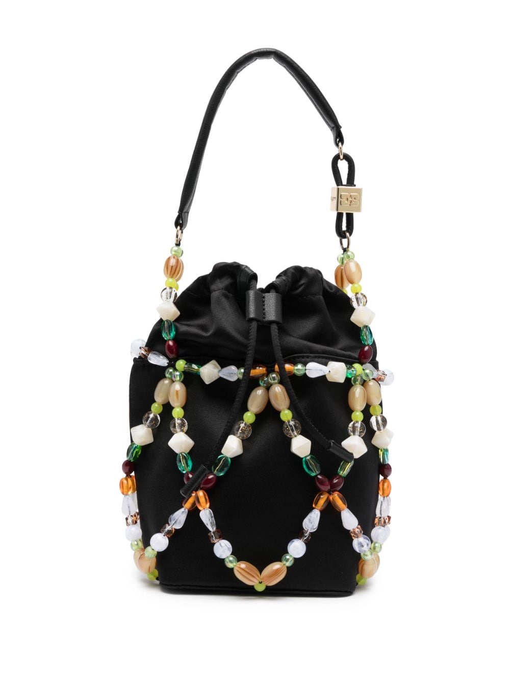 GANNI Beads bucket bag - Black von GANNI