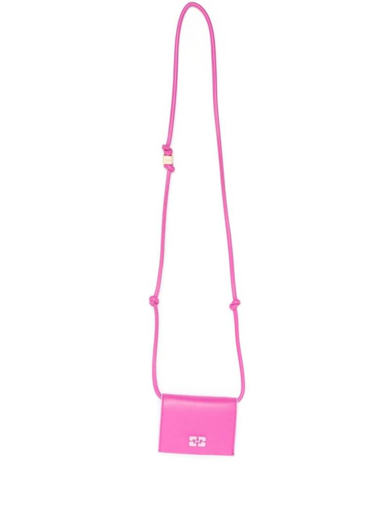 GANNI Bou logo-plaque crossbody wallet - Pink von GANNI