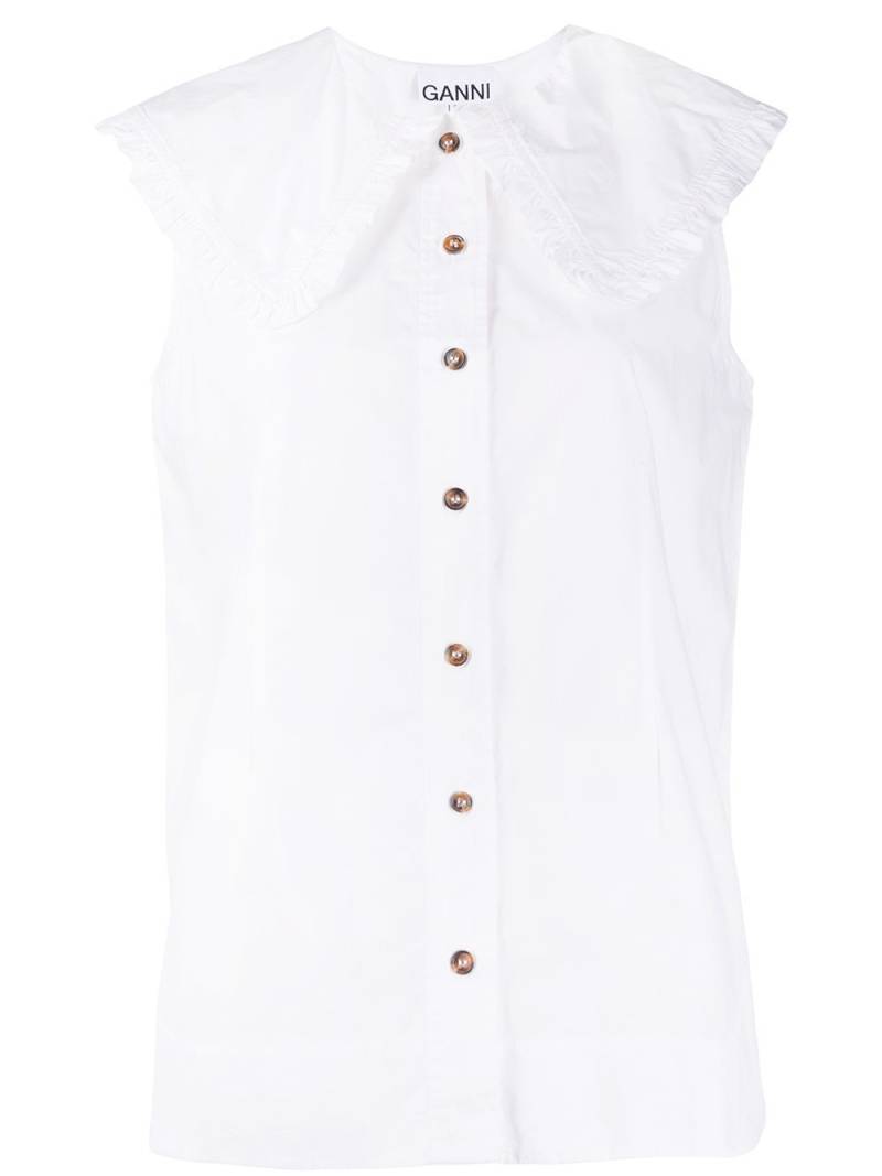 GANNI organic cotton blouse - White von GANNI