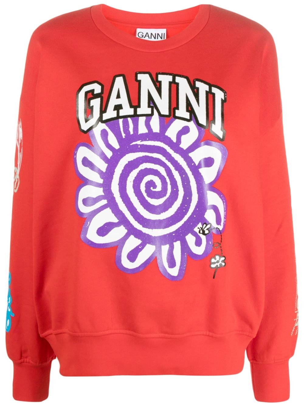 GANNI Isoli Mega Flower sweatshirt - Red von GANNI