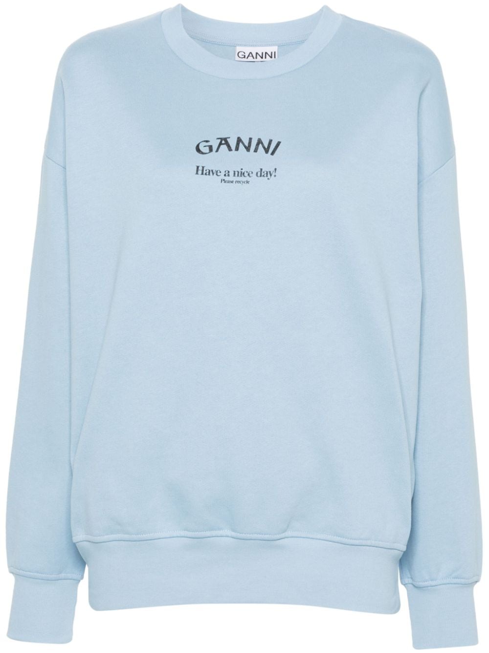 GANNI Isoli organic-cotton sweatshirt - Blue von GANNI