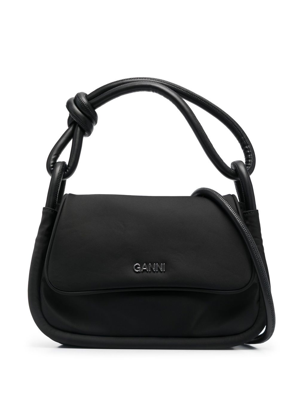 GANNI Knot Flap Over tote bag - Black von GANNI