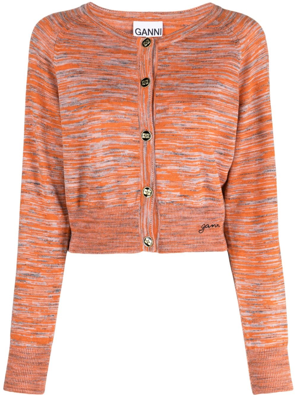 GANNI Mouline merino cardigan - Orange von GANNI