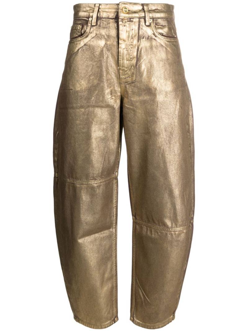 GANNI Stary gold-foiled jeans von GANNI