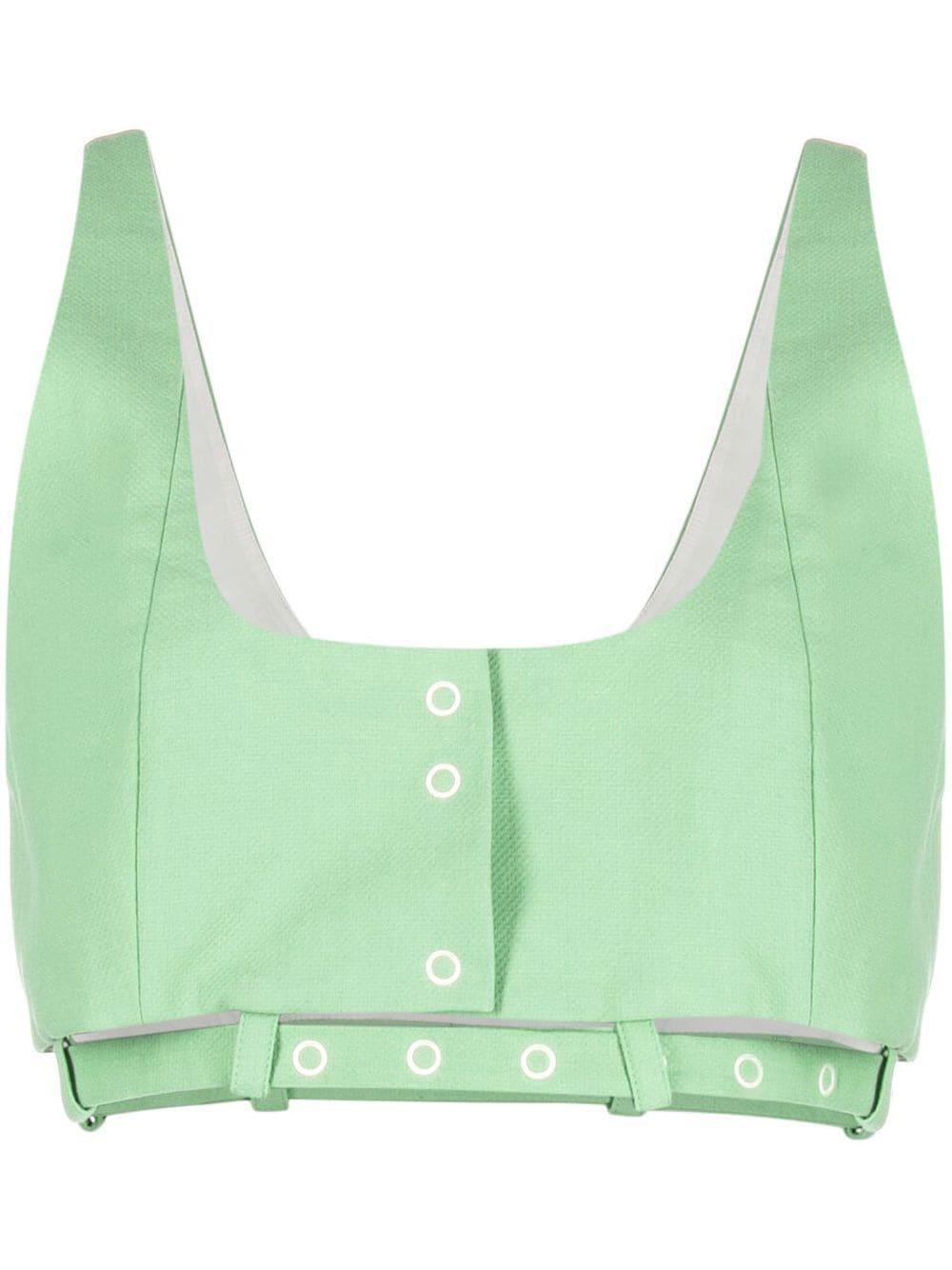 GANNI Suiting crop top - Green von GANNI