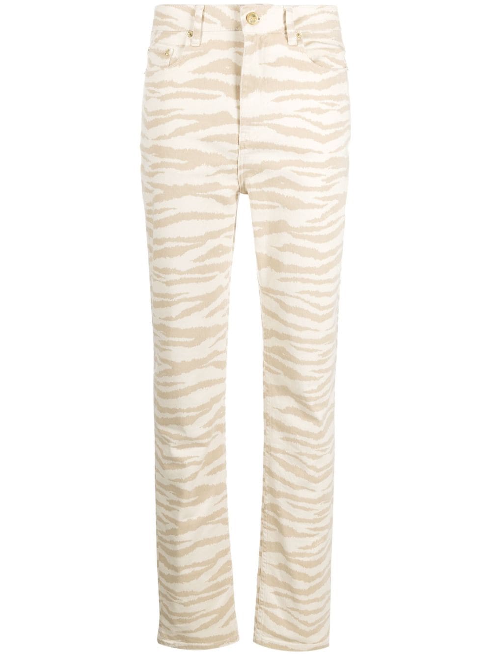 GANNI Swigy zebra-print jeans - Neutrals von GANNI