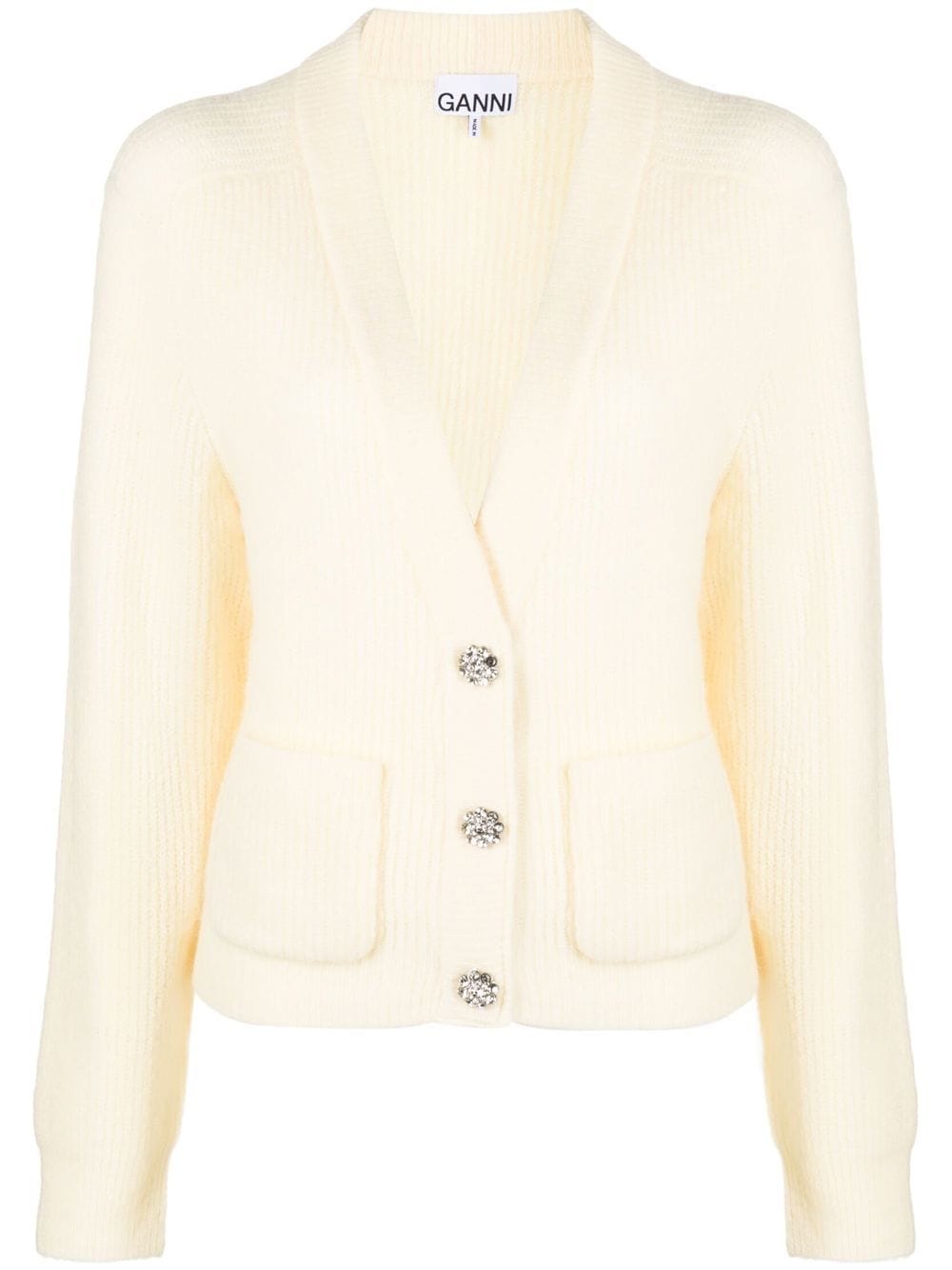 GANNI V-neck cardigan - Yellow von GANNI