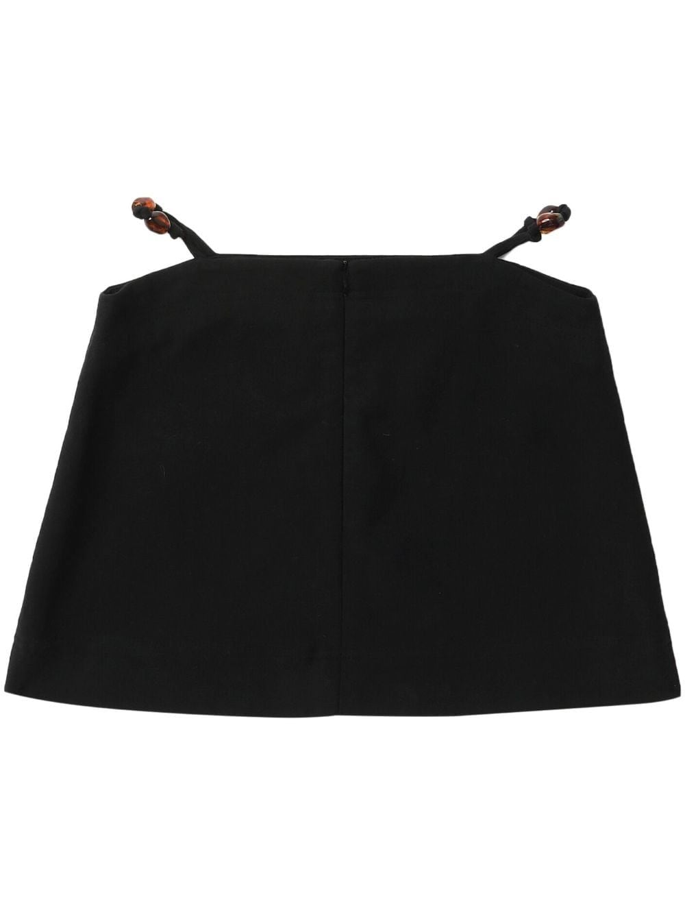 GANNI bead-embellished organic cotton miniskirt - Black von GANNI