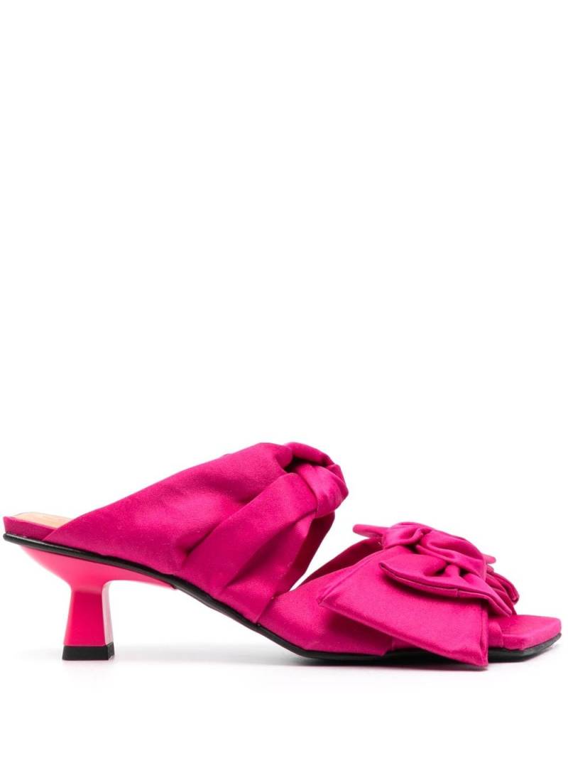GANNI bow-detail mules - Pink von GANNI
