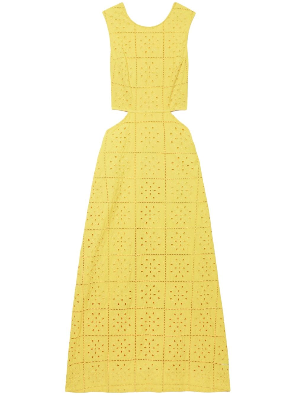 GANNI broderie-anglaise cotton midi dress - Yellow von GANNI