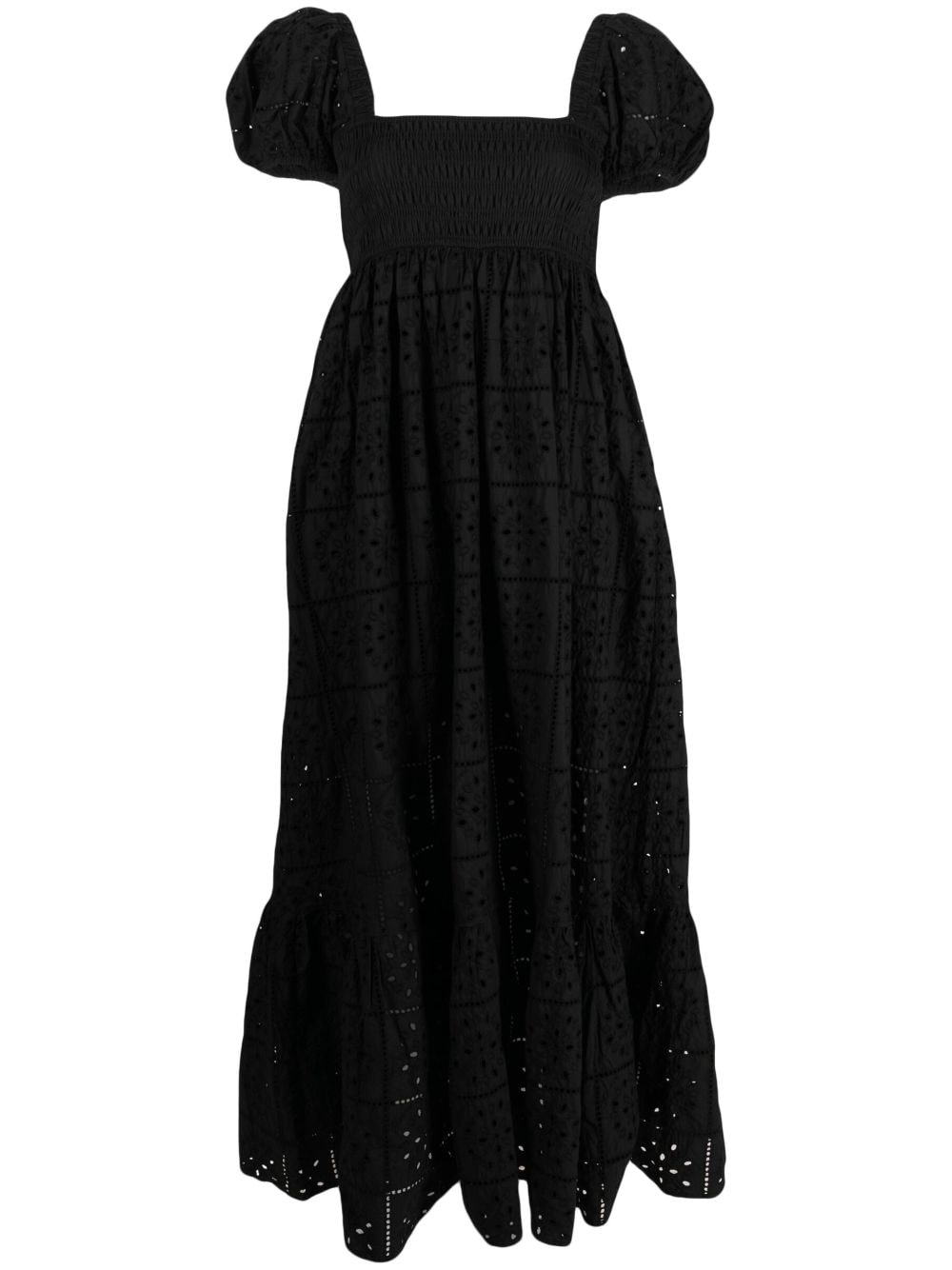 GANNI broderie anglaise organic-cotton maxi dress - Black von GANNI