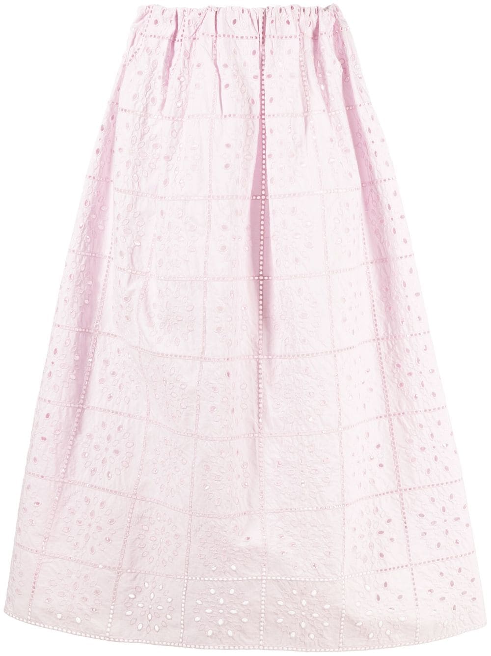 GANNI broderie-anglaise straight skirt - Pink von GANNI