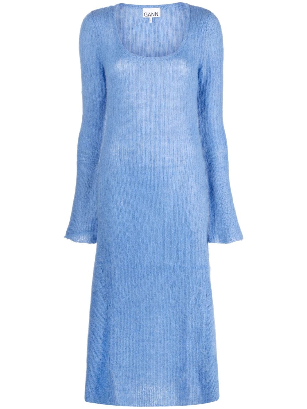 GANNI brushed ribbed mididress - Blue von GANNI