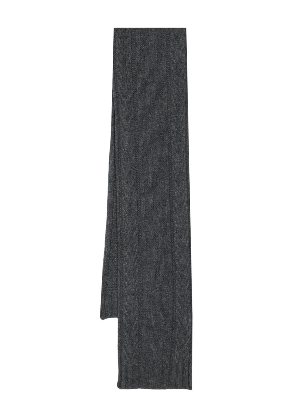 GANNI cable-knit wool-blend scarf - Grey von GANNI