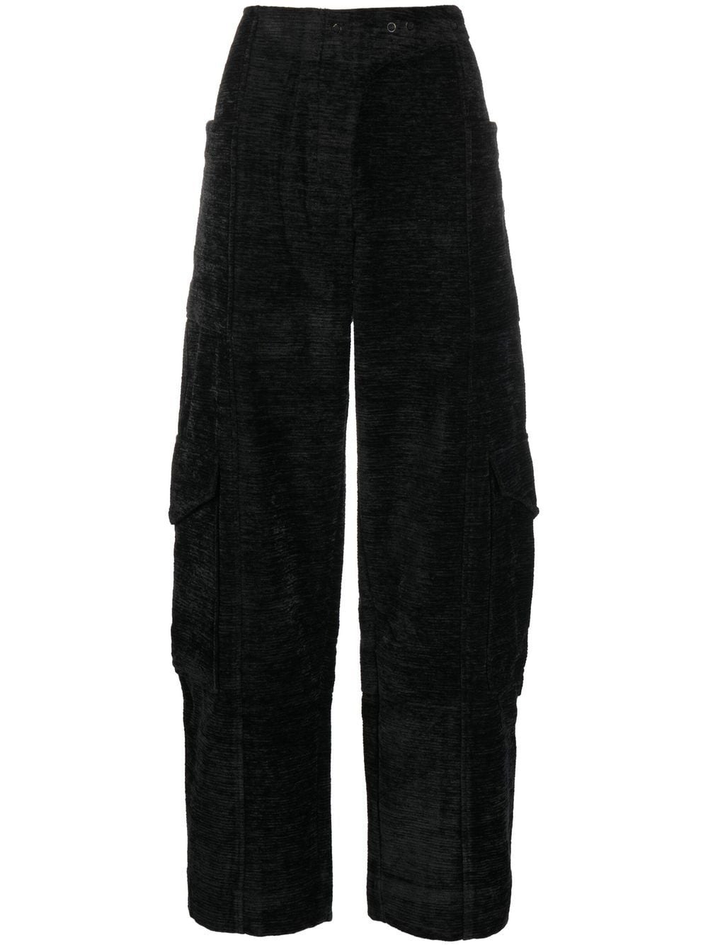 GANNI chenille tapered trousers - Black von GANNI