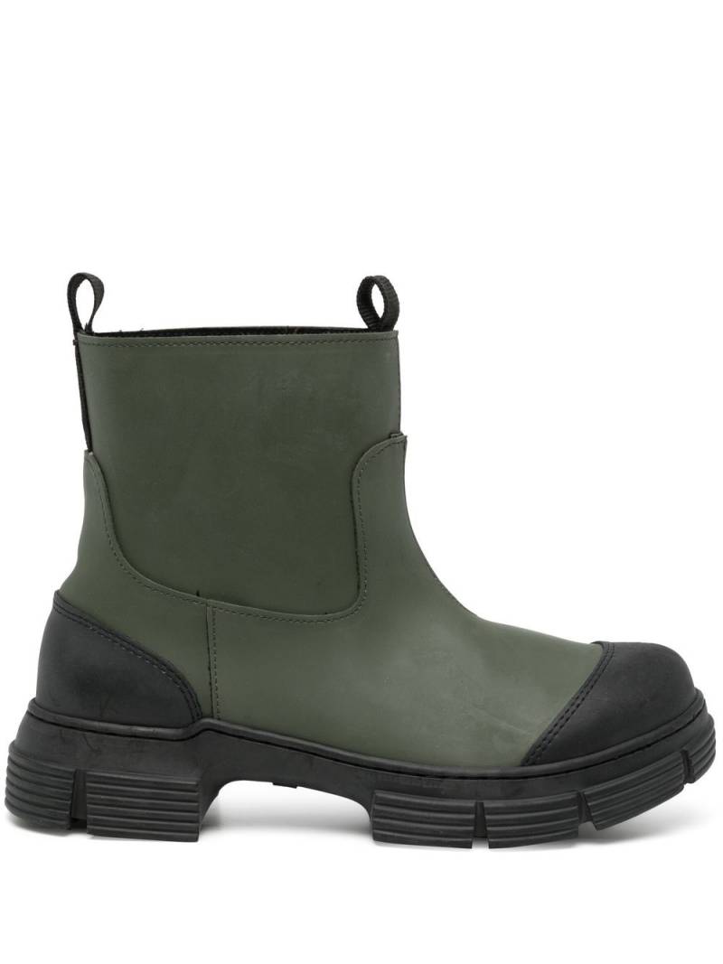 GANNI contrast toe-cap detail boots - Green von GANNI