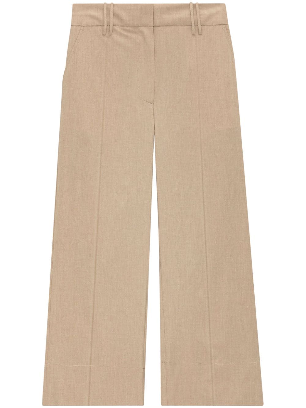 GANNI cropped wide-leg trouser - Neutrals von GANNI