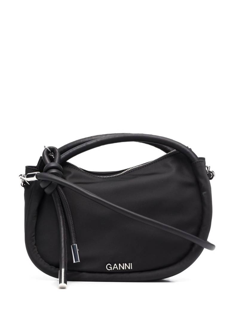 GANNI curved logo-letter tote bag - Black von GANNI