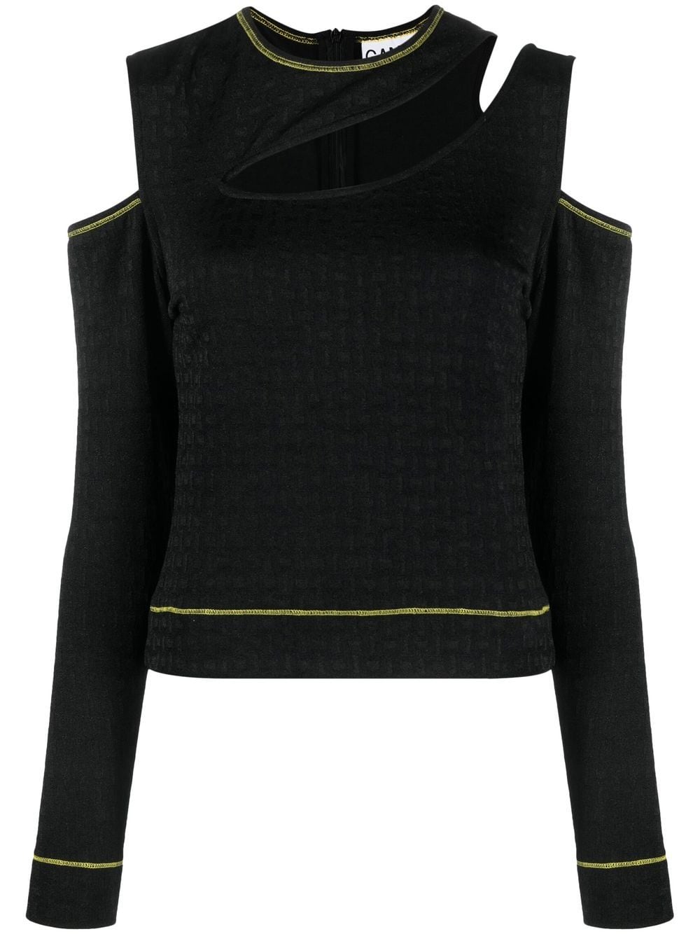 GANNI cut-out detail top - Black von GANNI