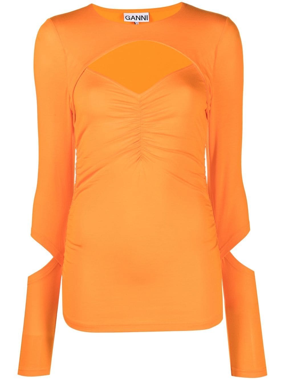 GANNI cut-out long-sleeved top - Orange von GANNI