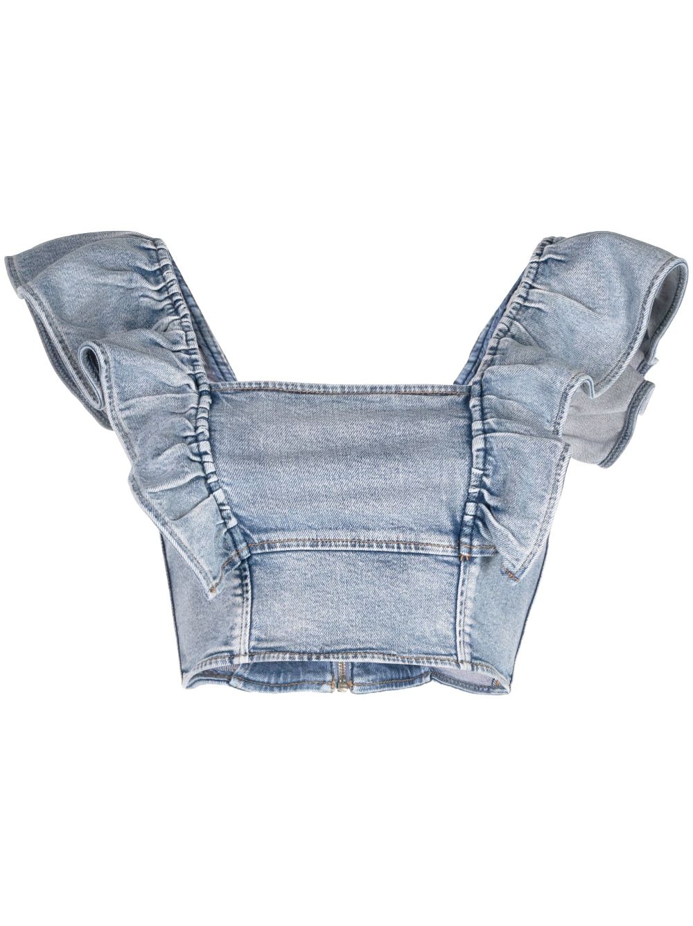 GANNI denim crop top - Blue von GANNI