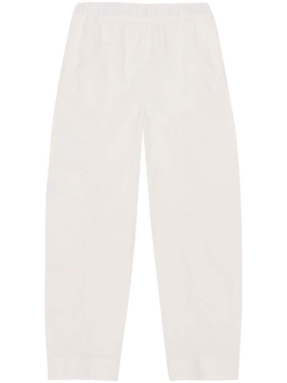 GANNI elasticated-waist tapered trousers - White von GANNI