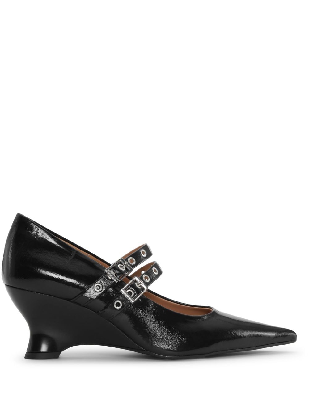 GANNI eyelet-detail Mary Jane pumps - Black von GANNI