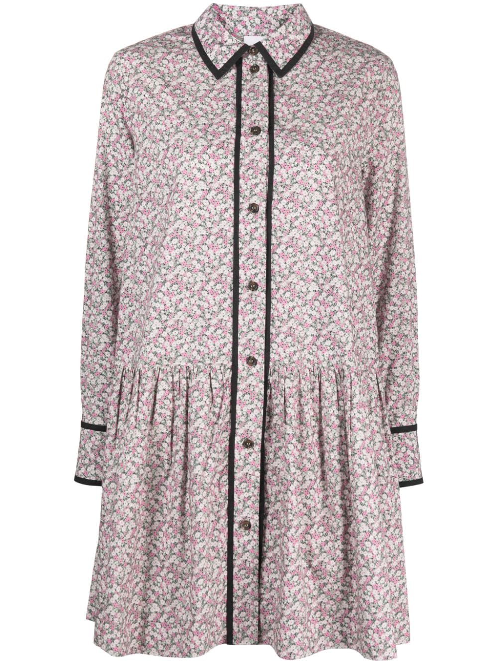 GANNI floral-print organic cotton minidress - Pink von GANNI