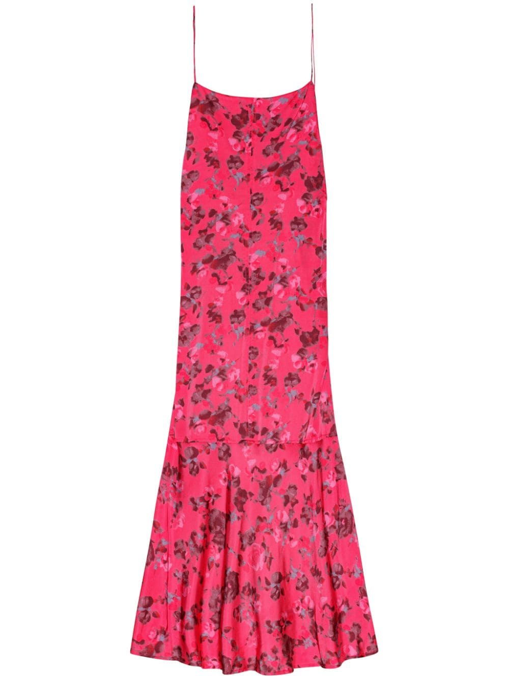 GANNI floral-print satin slip dress - Pink von GANNI