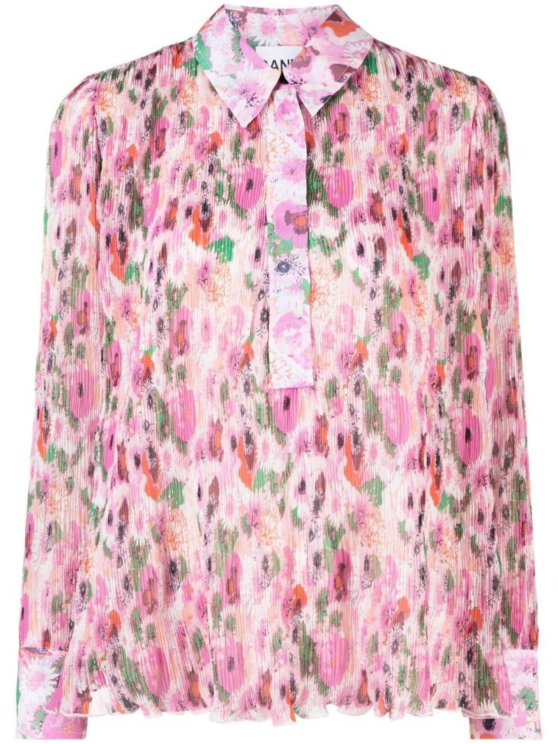 GANNI floral-print shirt - Pink von GANNI