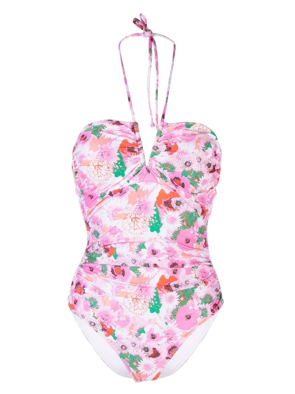 GANNI floral-print swimsuit - Pink von GANNI