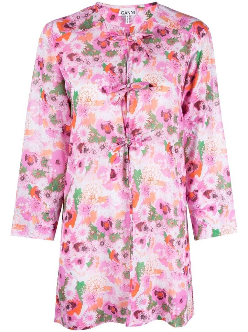 GANNI floral-print tunic - Pink von GANNI