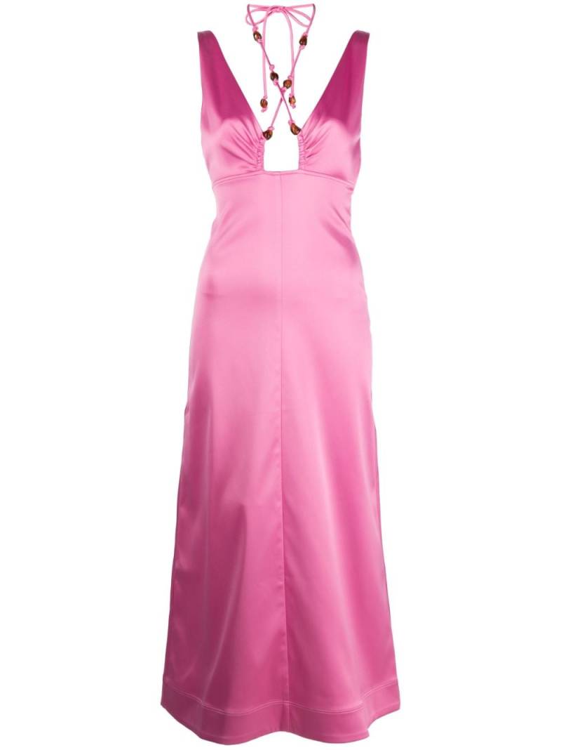 GANNI halterneck sleeveless mididress - Pink von GANNI