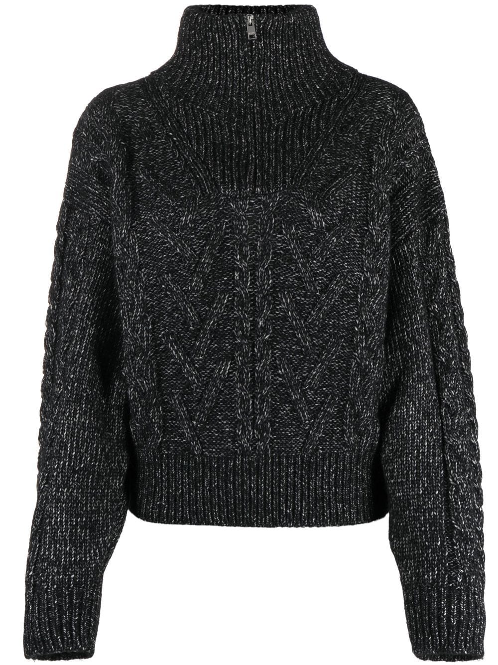 GANNI high-neck ribbed-knit jumper - Black von GANNI