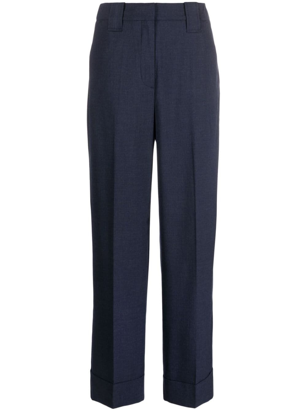 GANNI high-waist straight-leg trousers - Blue von GANNI