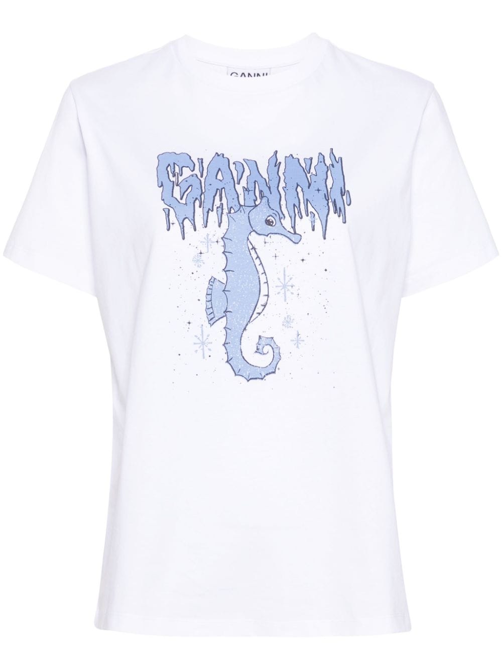 GANNI illustration-print organic-cotton T-shirt - White von GANNI