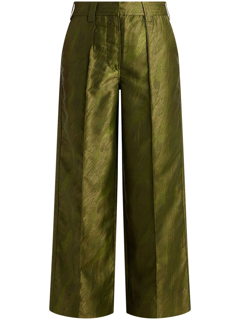 GANNI jacquard-woven wide-leg trousers - Green von GANNI