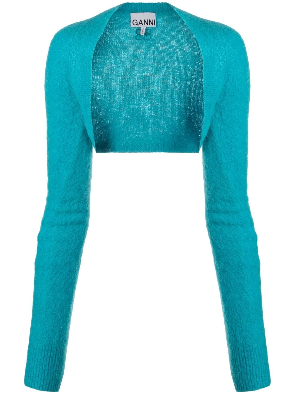 GANNI knitted cropped bolero - Blue von GANNI