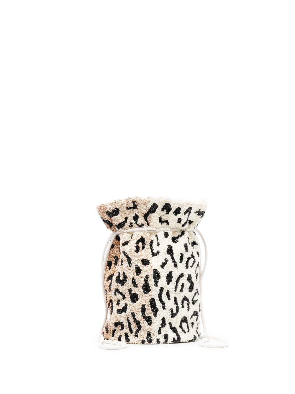 GANNI leopard-print beaded pouch bag - Brown von GANNI