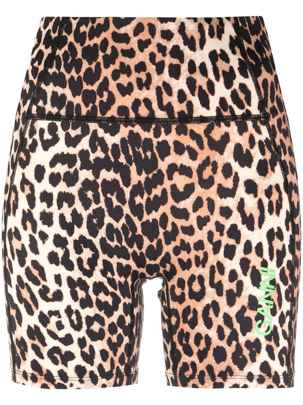 GANNI leopard-print cycling shorts - Brown von GANNI