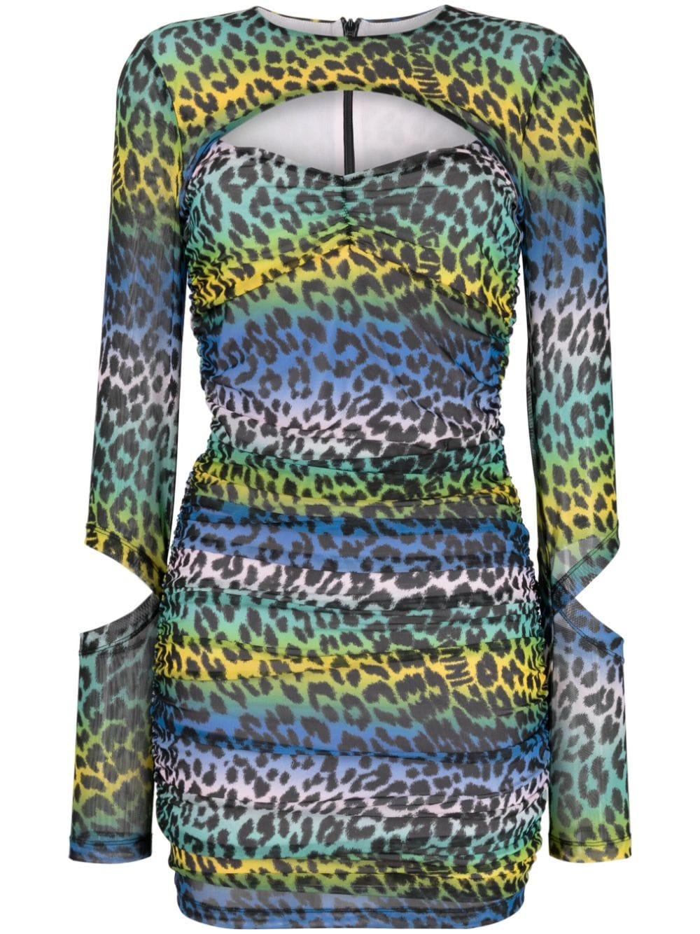 GANNI leopard-print mini dress - Green von GANNI