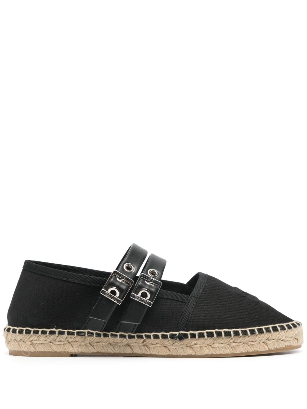 GANNI logo-embossed espadrilles - Black von GANNI