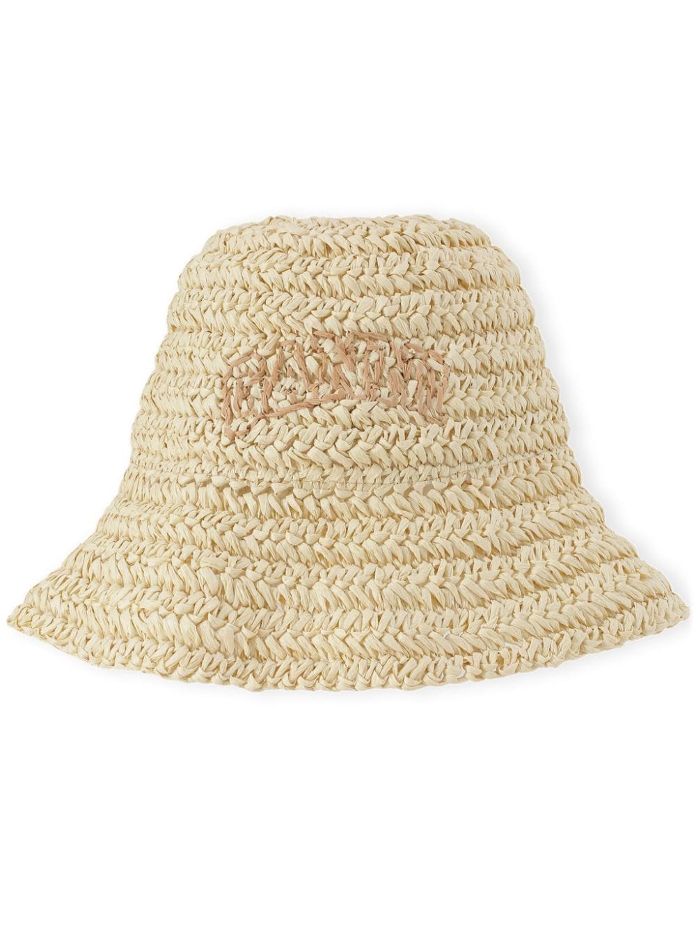 GANNI logo-embroidered bucket hat - Neutrals von GANNI